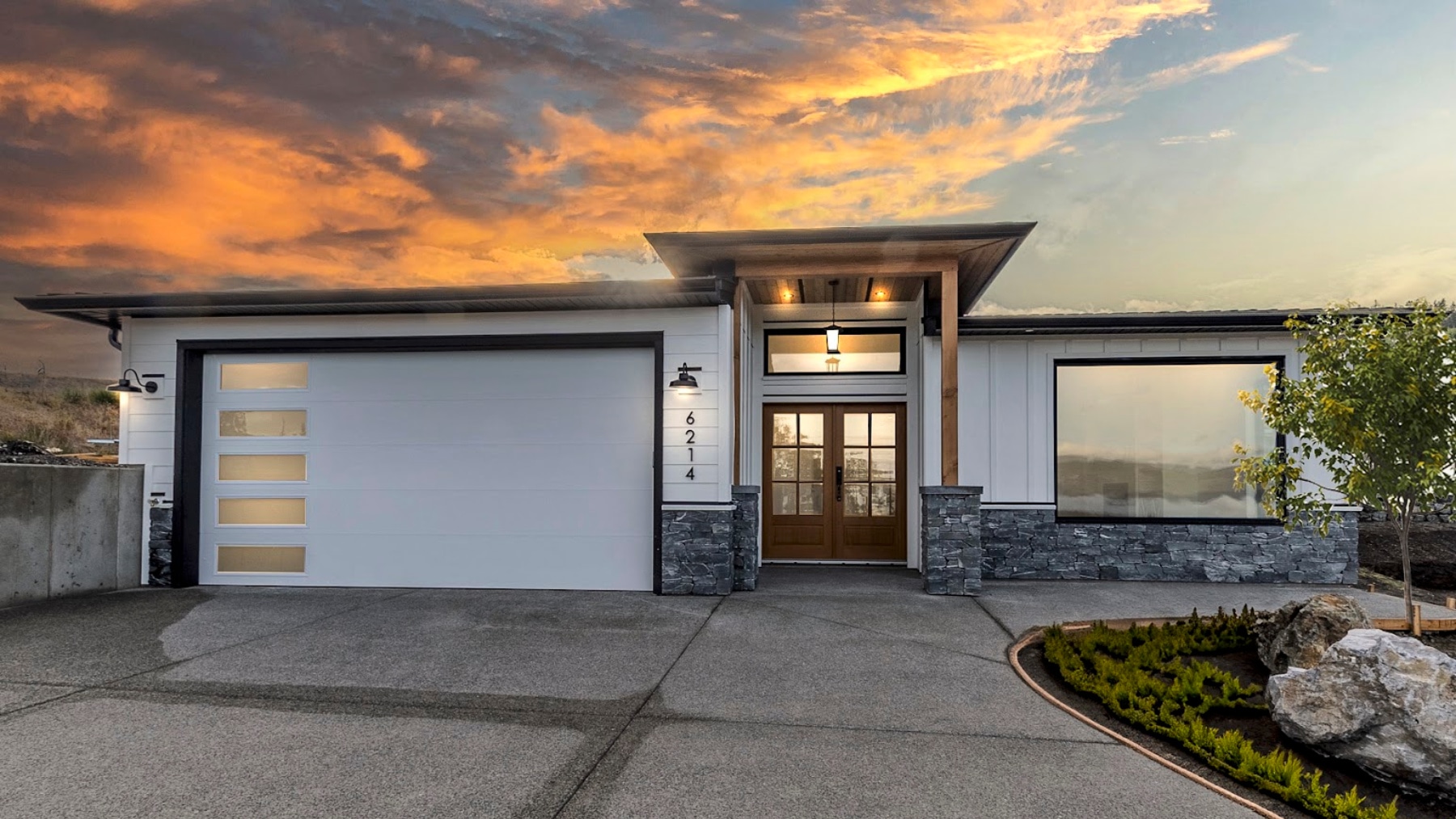 Exterior realistic rendering of Rancher Ride Lot 14 home